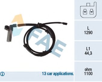 Датчик, частота вращения колеса FAE 78068