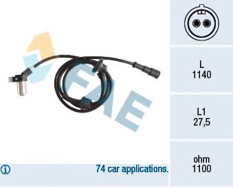 Датчик, частота вращения колеса FAE 78166
