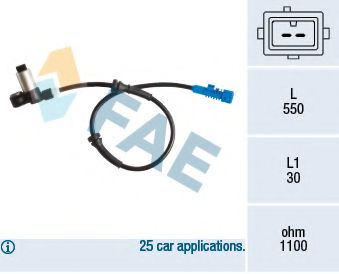 Датчик, частота вращения колеса FAE 78195