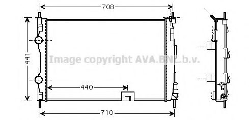 Радиатор, охлаждение двигателя AVA QUALITY COOLING DN2288