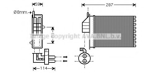 Теплообменник, отопление салона AVA QUALITY COOLING FT6259