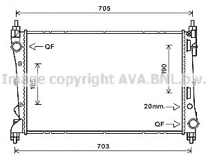 Радиатор, охлаждение двигателя AVA QUALITY COOLING FTA2449