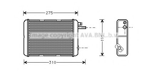 Теплообменник, отопление салона AVA QUALITY COOLING IV6018