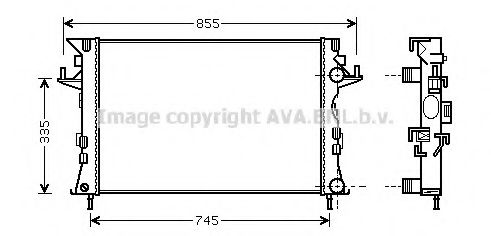 Радиатор, охлаждение двигателя AVA QUALITY COOLING RT2438