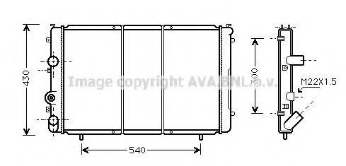 Радиатор, охлаждение двигателя AVA QUALITY COOLING RTA2274