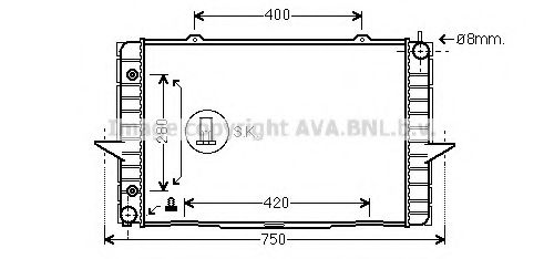 Радиатор, охлаждение двигателя AVA QUALITY COOLING VO2118