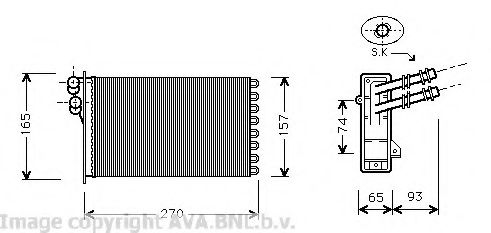 Теплообменник, отопление салона AVA QUALITY COOLING VW6173