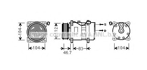 Компрессор, кондиционер AVA QUALITY COOLING VWAK288