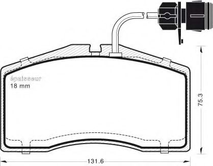Комплект тормозных колодок, дисковый тормоз MGA 596