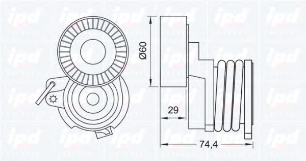 Натяжная планка, поликлиновой ремень IPD 101041