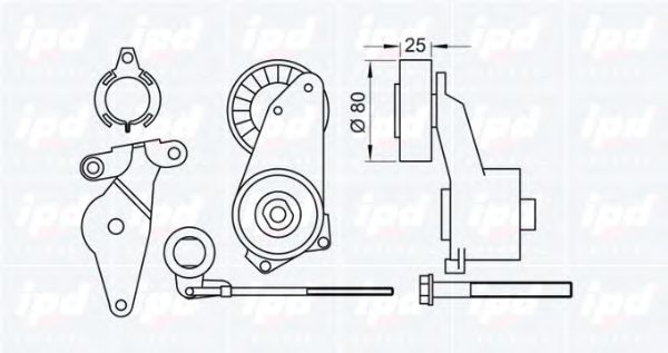 Натяжитель ремня, клиновой зубча IPD 100671