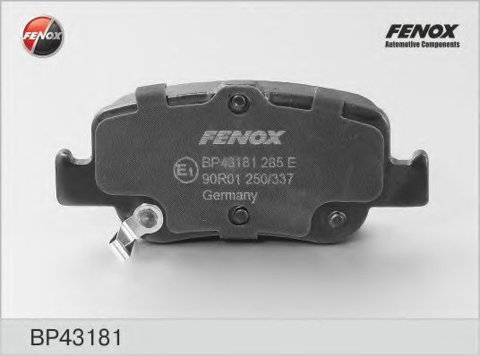 Комплект тормозных колодок, дисковый тормоз FENOX BP43181