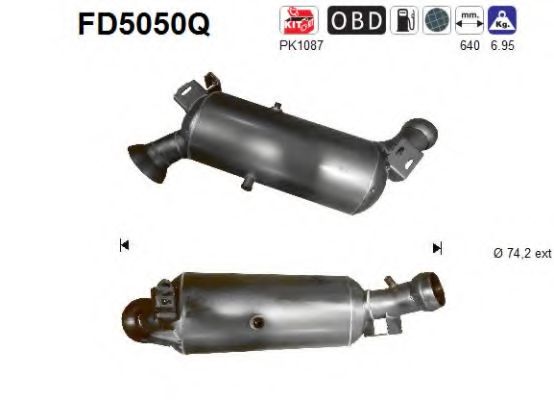 Сажевый / частичный фильтр, система выхлопа ОГ AS FD5050Q