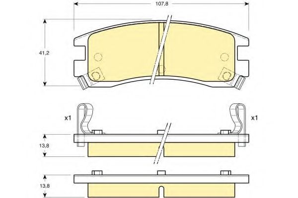 Комплект тормозных колодок, дисковый тормоз GIRLING 6140429