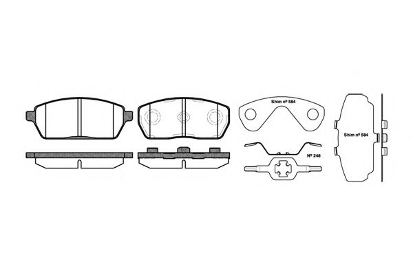 Комплект тормозных колодок, дисковый тормоз KAWE 0593 00