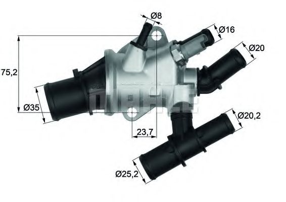 Термостат, охлаждающая жидкость MAHLE ORIGINAL TI 155 88