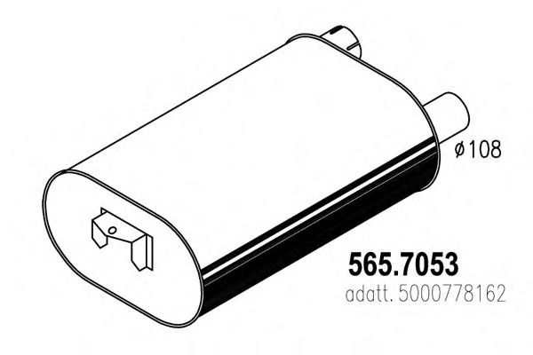 Средний / конечный глушитель ОГ ASSO 565.7053