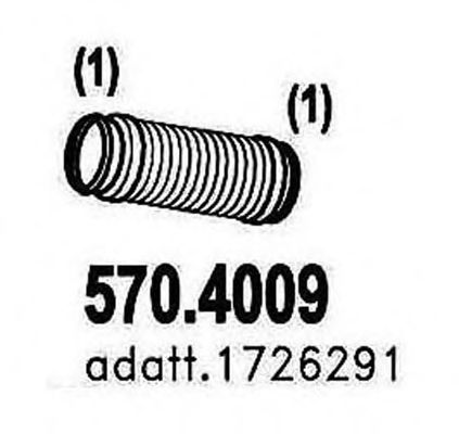 Гофрированная труба, выхлопная система ASSO 570.4009