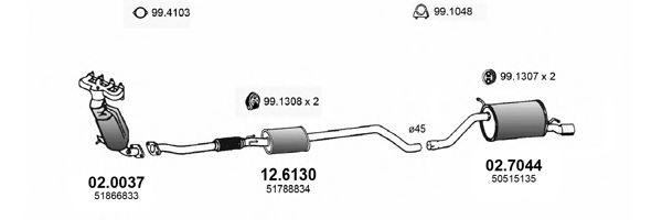 Система выпуска ОГ ASSO ART4259