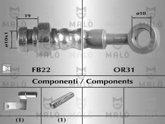 Тормозной шланг BENDIX 19032996