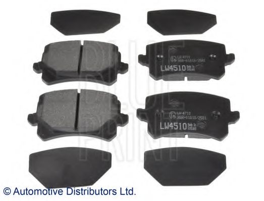 Комплект тормозных колодок, дисковый тормоз BLUE PRINT ADV184217