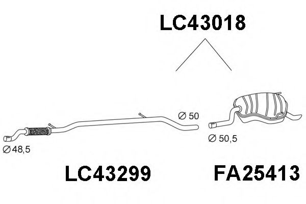Глушитель выхлопных газов конечный VENEPORTE LC43018