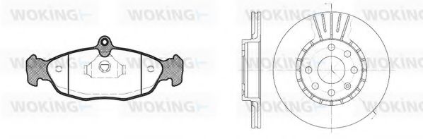 Комплект тормозов, дисковый тормозной механизм WOKING 82933.03
