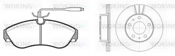 Комплект тормозов, дисковый тормозной механизм WOKING 85873.00
