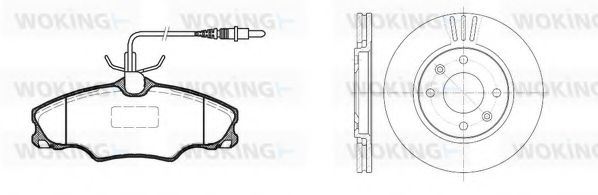 Комплект тормозов, дисковый тормозной механизм WOKING 87033.00