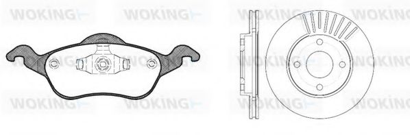 Комплект тормозов, дисковый тормозной механизм WOKING 87913.00