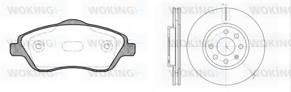 Комплект тормозов, дисковый тормозной механизм WOKING 86743.03