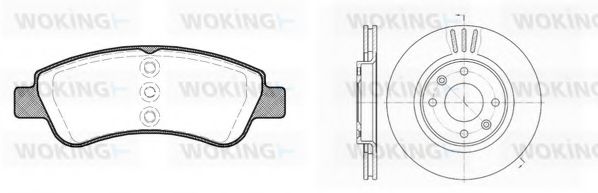 Комплект тормозов, дисковый тормозной механизм WOKING 89403.01