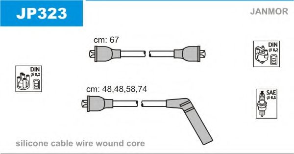 Комплект проводов зажигания JANMOR JP323