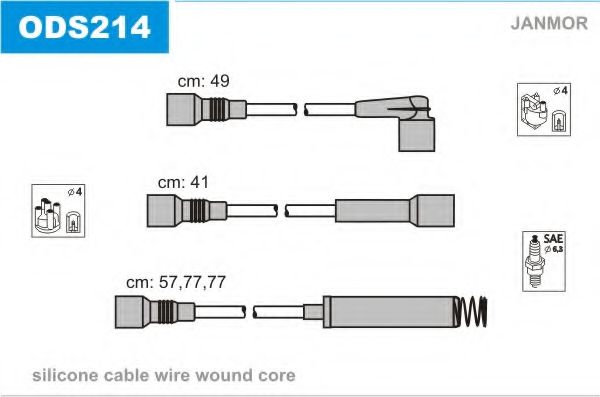 Комплект проводов зажигания JANMOR ODS214