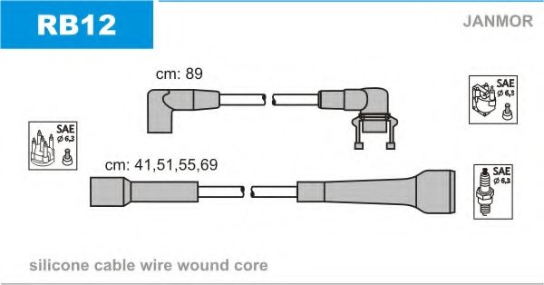Комплект проводов зажигания JANMOR RB12