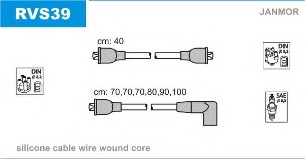 Комплект проводов зажигания JANMOR RVS39