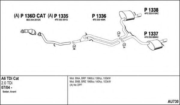 Система выпуска ОГ FENNO AU730