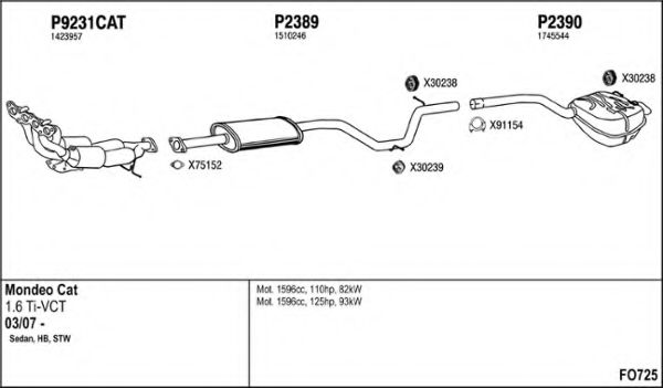 Система выпуска ОГ FENNO FO725