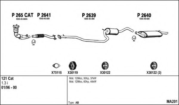 Система выпуска ОГ FENNO MA201