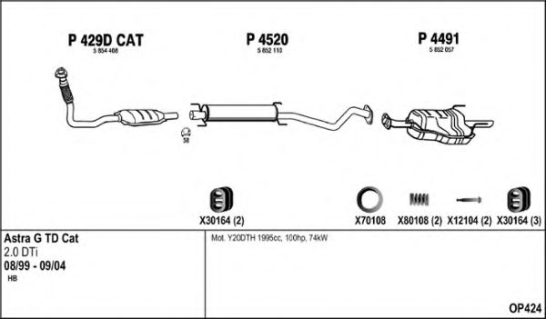Система выпуска ОГ FENNO OP424