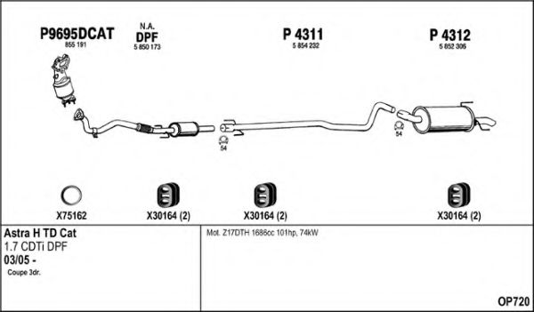 Система выпуска ОГ FENNO OP720