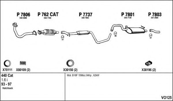 Система выпуска ОГ FENNO VO125