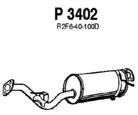 Средний глушитель выхлопных газов FENNO P3402