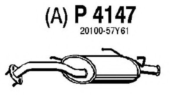 Глушитель выхлопных газов конечный FENNO P4147