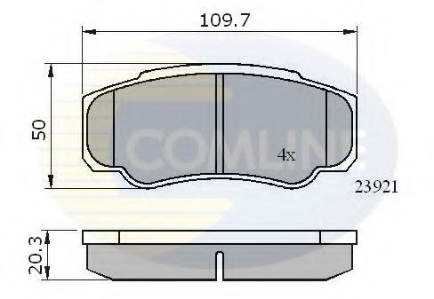 Комплект тормозных колодок, дисковый тормоз COMLINE CBP01042