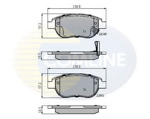 Комплект тормозных колодок, дисковый тормоз COMLINE CBP31038