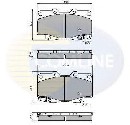 Комплект тормозных колодок, дисковый тормоз COMLINE CBP31574