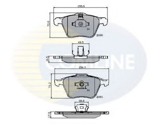 Комплект тормозных колодок, дисковый тормоз COMLINE CBP01322
