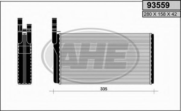 Теплообменник, отопление салона AHE 93559