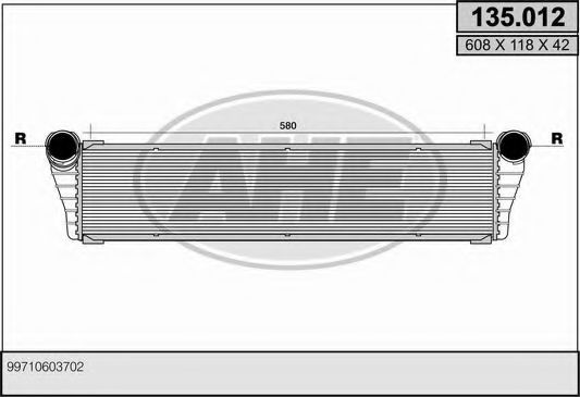 Радиатор, охлаждение двигателя AHE 135.012